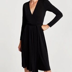 Zara Black Tie Long Sleeve Dress